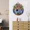 4th of July Door Sign Decorations, Independence Day Welcome Wreath for Front Door, Memorial Day Patriotic Wooden Hangers Wreath with Bow for Porch Home Wall Decor